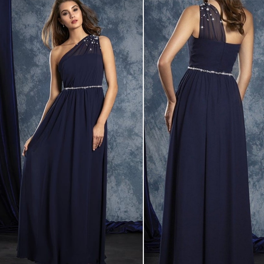 NWT Chiffon Navy Dress